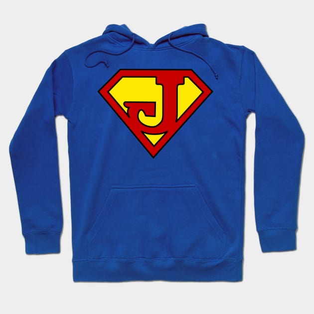 Superhero Symbol Letter J Hoodie by NextLevelDesignz